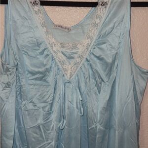 Lorraine Light Blue Lace Trim night gown
